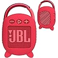 Silicone Cover Case for JBL Clip 4 Portable Bluetooth Speaker, Protective Carrying Case for JBL Clip 4 Portable Bluetooth Speaker Stand Up Holder (Red)