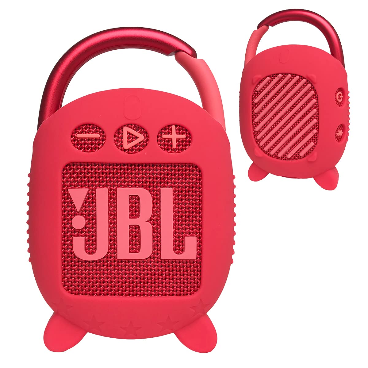 Photo 1 of Silicone Cover Case for JBL Clip 4 Portable Bluetooth Speaker, Protective Carrying Case for JBL Clip 4 Portable Bluetooth Speaker Stand Up Holder (Red)