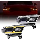 STARCLUSTER Headlight for 2021-2024 Dodge Durango Passenger Side | Fit Factory LED Models Black Bezel Only, Replacement 68433782AE CH2503345, without Auto Leveling