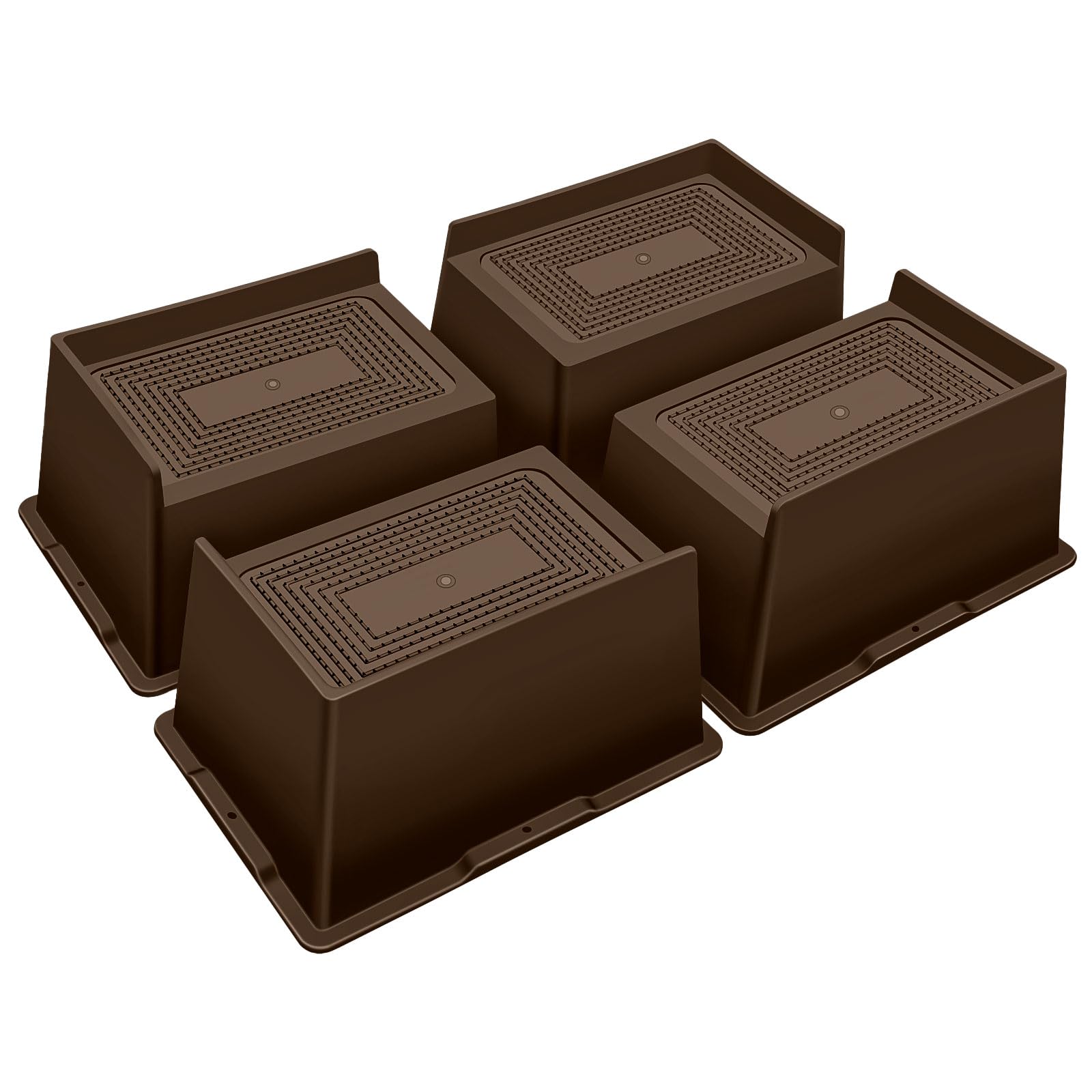 Photo 1 of ANNKUT Bed Risers 4 Inch Heavy Duty,Oversized Couch Risers, Extra Wide Furniture Risers for Sofa Table Desk Headboard Chair Lifting,Rectangle Risering Blocks Support 6000 lbs(4 Pack Brown)
