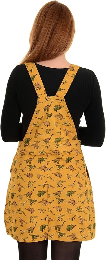 mustard dinosaur pinafore