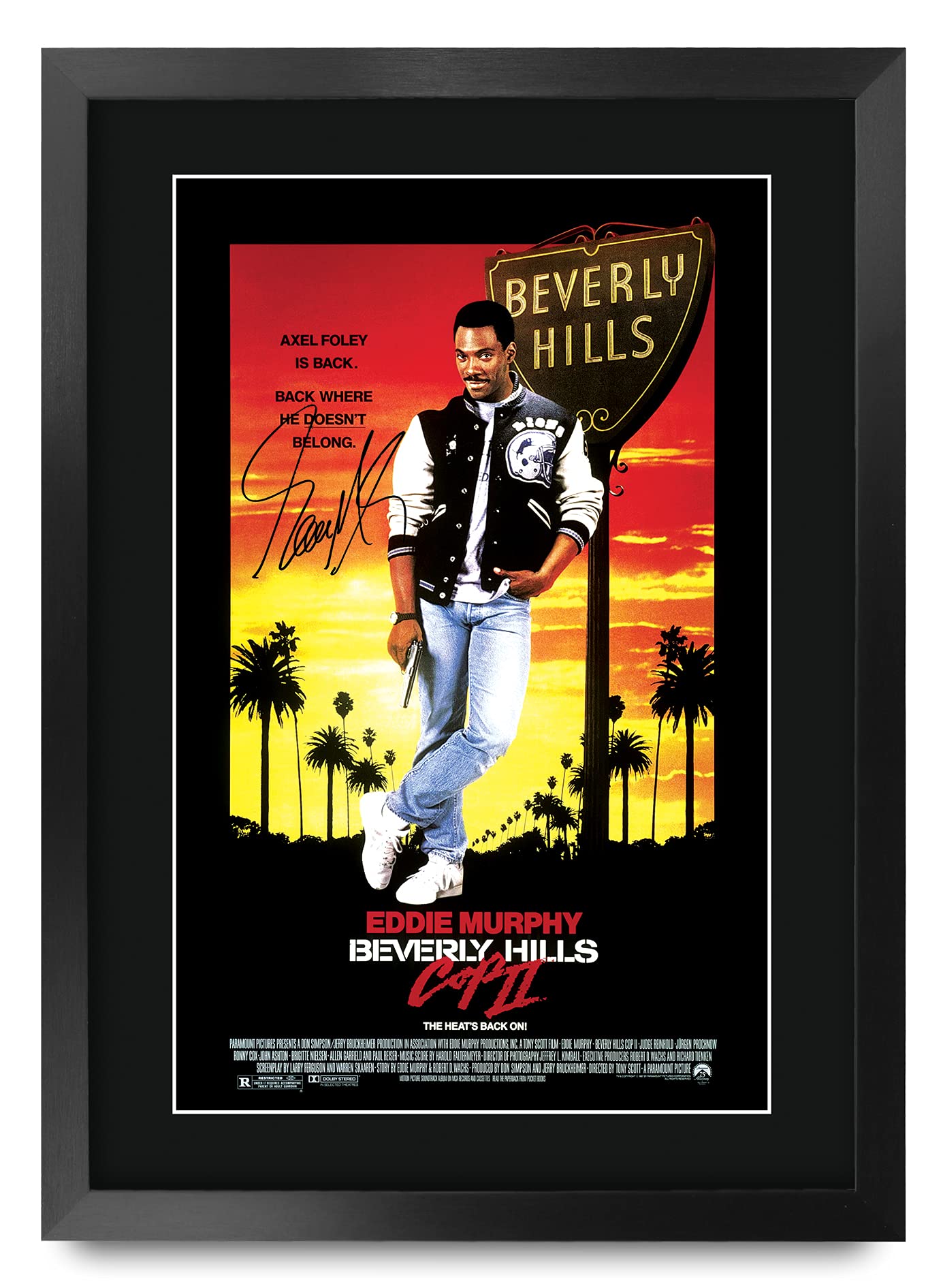 HWC Trading FR A3 Beverly Hills Cop 2 Eddie Murphy Gifts Printed Poster Signed Autograph Picture for Movie Memorabilia Fans - A3 Framed