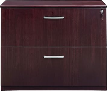 Amazon Com Mayline Napoli 2 Drawer Lateral Wood File Storage Cabinet In Mahogany Lateral File Cabinets Office Products