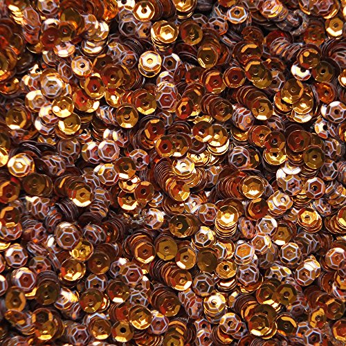 4mm cup facet Sequins ~ Orange Metallic ~ Loose sequins for embroidery, bridal, applique, arts, crafts, and embellishment. Made in USA.