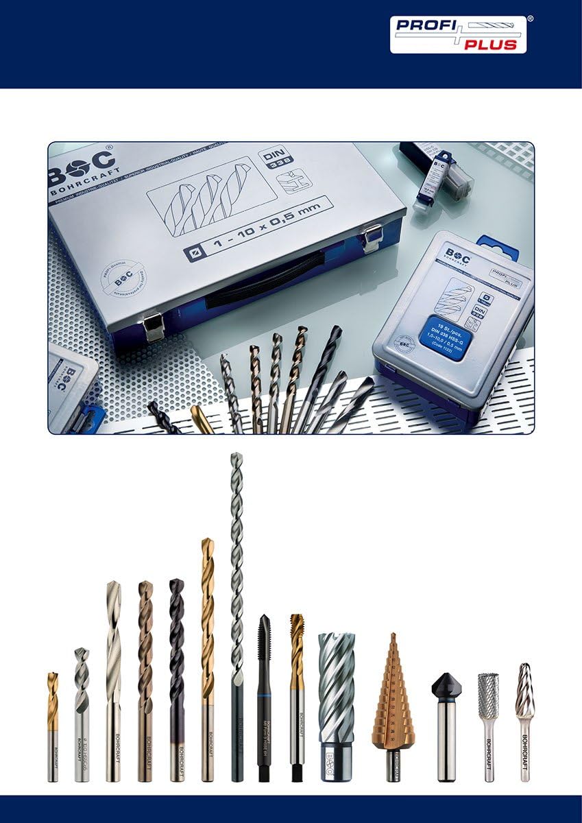 Bohrcraft Sheet Metal Cone Drill Bit High-Speed Steel in ABS Box – 3-Piece Set Size 1/2/3/B 3 K, Pack of 1, 17401330003 - Image 4