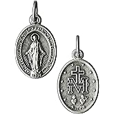 100 Bulk Pack Small Miraculous Medals 0.75" Silver-Plated Made in Italy, Catholic Gifts for Evangelization, Crafts, Beading and Jewelry Making