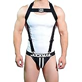 JOCKMAIL Mens Harness with Jockstrap Adjustable Harness Jockstrap Underwear for Clubwear & Gym