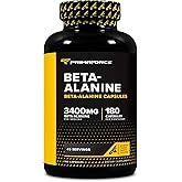 Primaforce Beta Alanine Capsules 3,400mg, 180 Capsules (45 Servings) - Potent Beta-Alanine Supplement