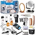 24 Pcs Barber Shop Pretend Play Toy - My First Shaving and Grooming Haircut Kit Toddler Role Play Set with Styling Accessories & Storage Box for Kids, Boys
