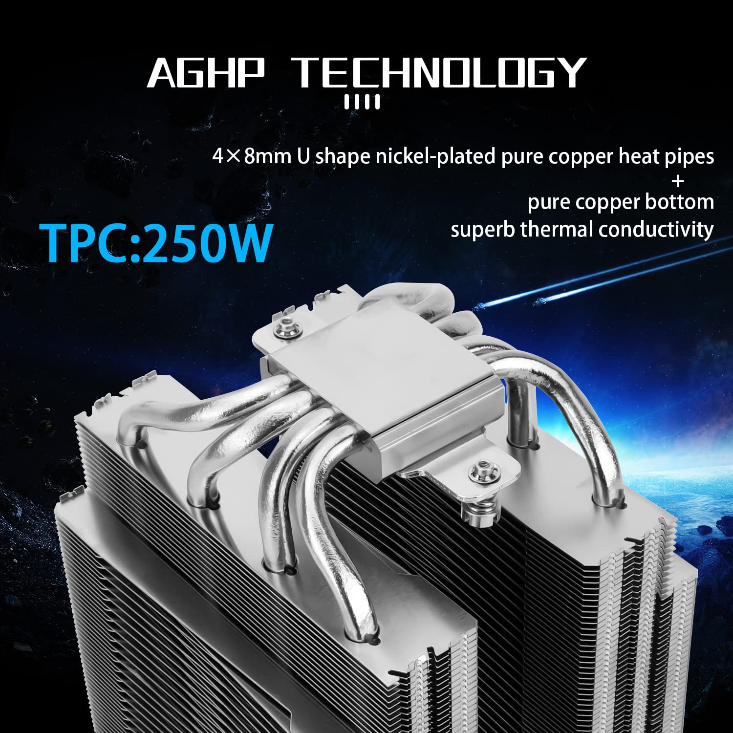Thermalright FS140 CPU Cooler Dual Towers, 4 * 8mm Heat Pipes PWM Fan for AMD/Intel LGA1700/1150/1151/1200/2011/2066/1700 AM5