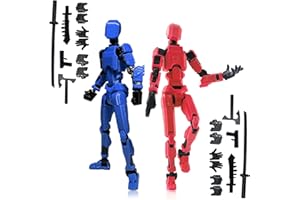 NOWTEK (Assembly Completed) 2 Packs T13 Action Figure Set, Titan 13 3D Printed Multi-Jointed Movable Action Figure Robot Toy, Full Body Mechanical Doll, Desktop Decorations for Game Lovers Kids Adult Gifts