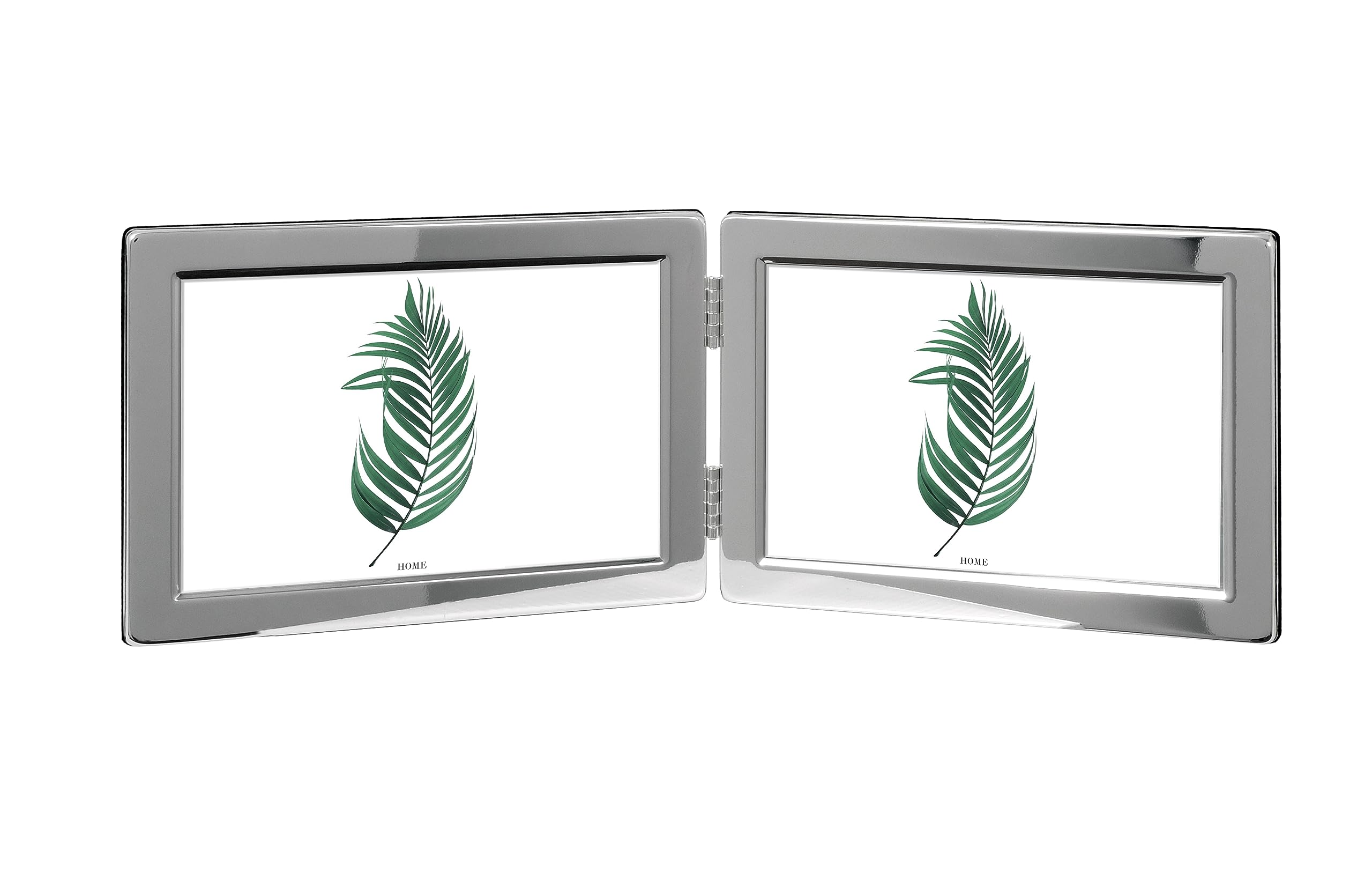 Inov8 Framing Tarnish Resistant Silver Plated Picture Frame - Narrow Edge Double Landscape Frame Design for Two Photos 4x6 Inch (10x15cm)