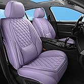 Sxikin Car Seat Covers Full Set Purple, Luxury Faux Leather Waterproof Non-Slip Women Seat Protector Universal Fit for Most Cars SUVs Trucks Pick-ups,Car Interior Accessories(Purple-Full Set)
