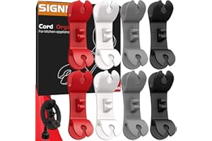 SIGNICE Cord Organizer for Appliances - Upgraded Patented 8 Pack Tidy Cord Wrapper Holder Wrap Keeper Cord Winder Stick on Kitchen Mixer, Blender, Coffee Maker, Pressure Cooker, Air Fryer (Multi-color)