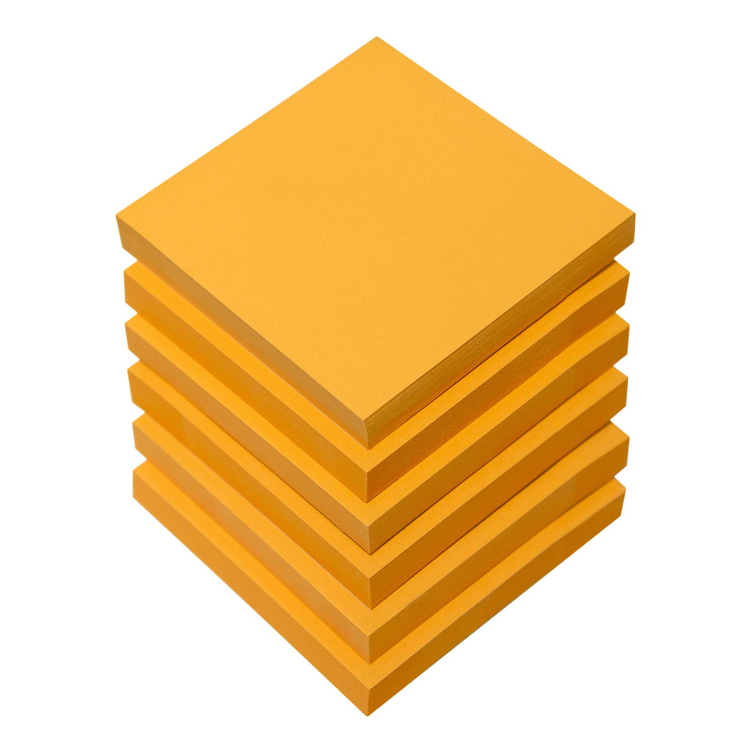 Orange Sticky Notes 3×3 Inches, 6 Pads Self-Stick Notes, 100 Sheets/Pad, Post Notes for Study, Works, Daily Life