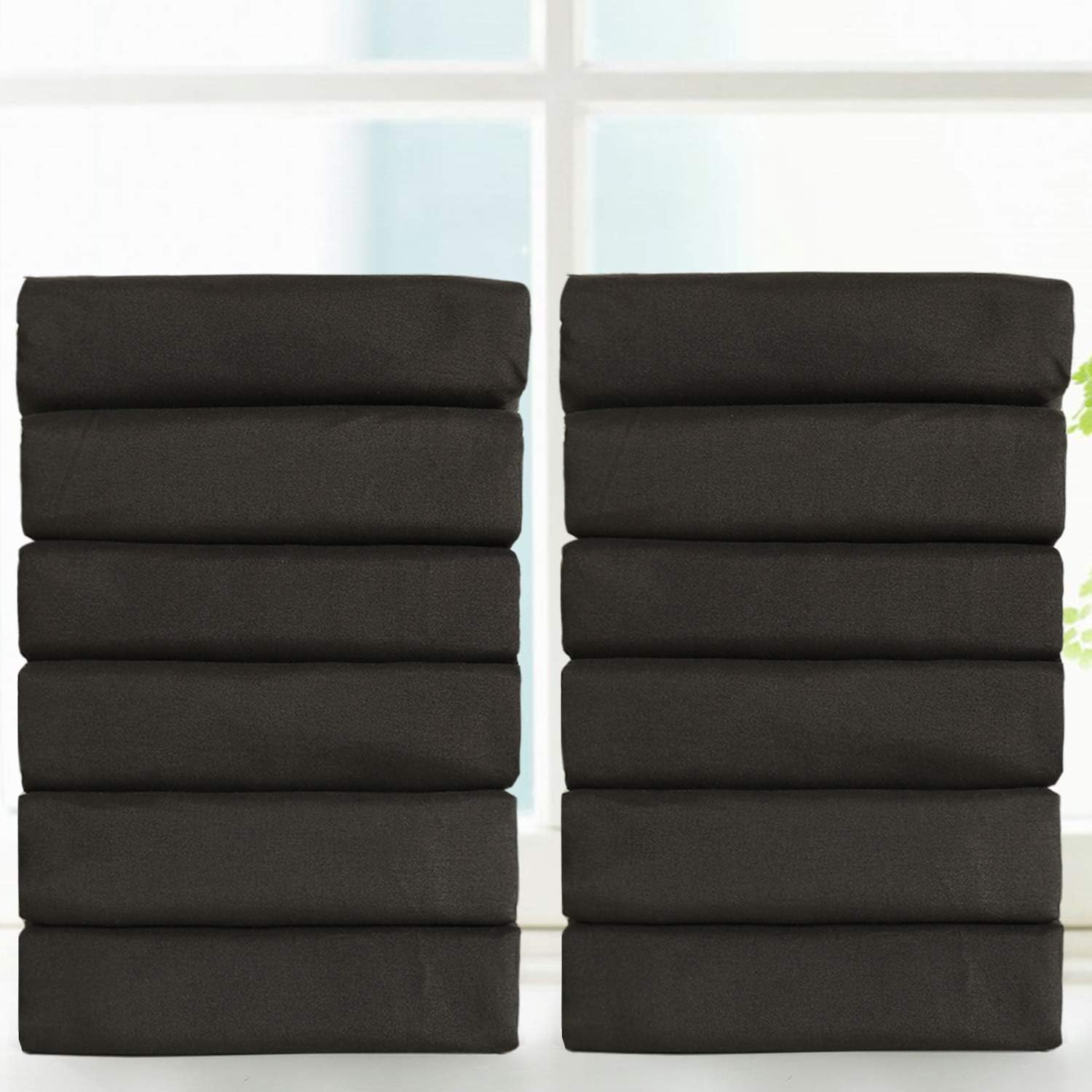 EDILLY 12 Pack Pillowcases- King Gray-Ultra-Soft Brushed Microfiber Pillower Cover- 1800 Thread Count- Wrinkle, Fade, Stain Resistant- for Home, Hotels and Hospital Use