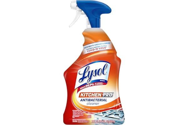 Lysol Pro Kitchen Spray Cleaner and Degreaser, Antibacterial All Purpose Cleaning Spray for Kitchens, Countertops, Ovens, and Appliances, Citrus Scent, 22oz