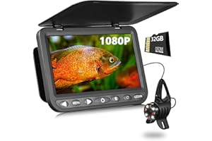 FishPRO Underwater Fishing Camera HD1080P 7'' IPS w/DVR-32GB (NO Need Learn) Ice Fishing Camera Underwater w/ 10,000mAh, USB-