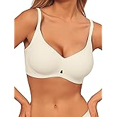 Xcutting Wireless Push Up Bras Full Coverage No Underwire Seamless T Shirt Bra Everyday Sleep Jelly Bras for Older Women