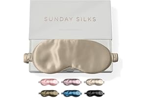 COLORADO HOME CO SUNDAYSILKS™ Exclusive Mulberry Silk Sleep Mask | Soft Eye Covers, Blackout Sleeping Mask for Women & Men | Silk Eye Mask for Sleep, Travel, and Relaxation | Antifaz para Dormir [Nude Champagne]