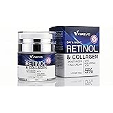Virevo Retinol Collagen Hyaluronic Acid Face Cream – Anti-Aging Moisturizer with Vitamin E for Wrinkles, Fine Lines & Firm Skin – Hydrating Day & Night Cream for Women & Men