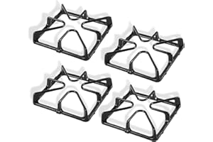 TOP SOJOURN 4x WB31K10034 Burner Grate, Gas Stove Range Grate, Gas Stove Grates Replacement Parts Compatible with GE Range Parts, Replaces WB31K10065 770157 WB31K10028, with 4pcs Gas Stove Protectors 0.2mm
