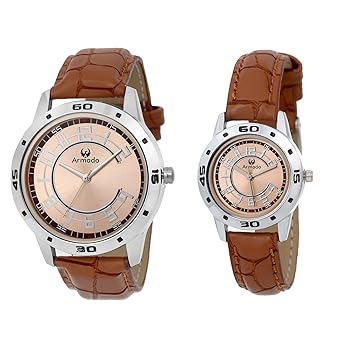 Analogue Silver Dial Mens & Womens Couple Watch (Ar-0073)