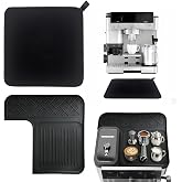 Sliding Mat &amp; Top Mat Combo Set for Ninja Luxe Caf&eacute; ES601ES701 Espresso Machine, 2-in-1 Anti-Slip Rubber Base &amp; Food-Safe Silicone Cover, Full Machine Protection from Scratches, Heat, Spills,Black