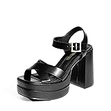 DREAM PAIRS Women's Platform Chunky Heels Square
