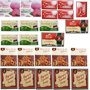 Buy 5 Mysore Sandal Carbolic Soap 150 Gm 5classic Soap 75gm 5 Sandal Soap 75gm 5 Herbal Care Soap 100gm 2 Mysore Sandal Centennial Soap 100gm 2 Mysore Sandal Rose Soap 150gm Online At Low Prices In