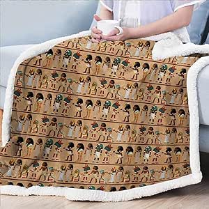 Egyptian Microfiber Throw Blanket Christmas Decorative Sherpa Throws Amazoncom coolprintall egyptian decor throw blanket lightweight warm