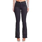 YMI Womens YMI Womens Basic 5 Pocket 1 Button High-Rise Flare