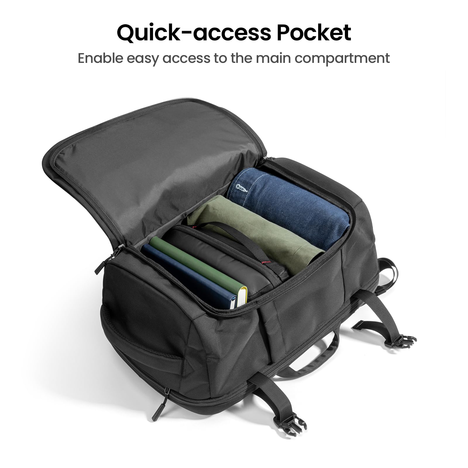 tomtoc Travel Backpack 28L, TSA Friendly Flight Approved Carry-on Luggage Hand Backpack, Water-resistant Lightweight Business Rucksack, Durable Large Weekender Bag Daypack Fits 15.6 Inch Laptop
