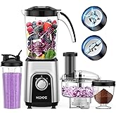 KOIOS Blender/Food Processor Combo Max 1000W, 4 in 1 34oz Pitcher, 22oz Blending Cup, Meat Grinder & Vegetable Chopper, Spice Grinder,BPA Free -All-in-One Kitchen System, Dishwasher Safe