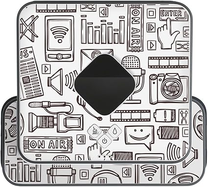 Amazon ブラーバ専用 Braava 380 380j 対応 Irobot 専用スキンシール カバー ケース 保護 フィルム ステッカー デコ アクセサリー 掃除機 家電 ユニーク 白黒 イラスト ラジオ 0087 スマコレ 掃除機用交換部品