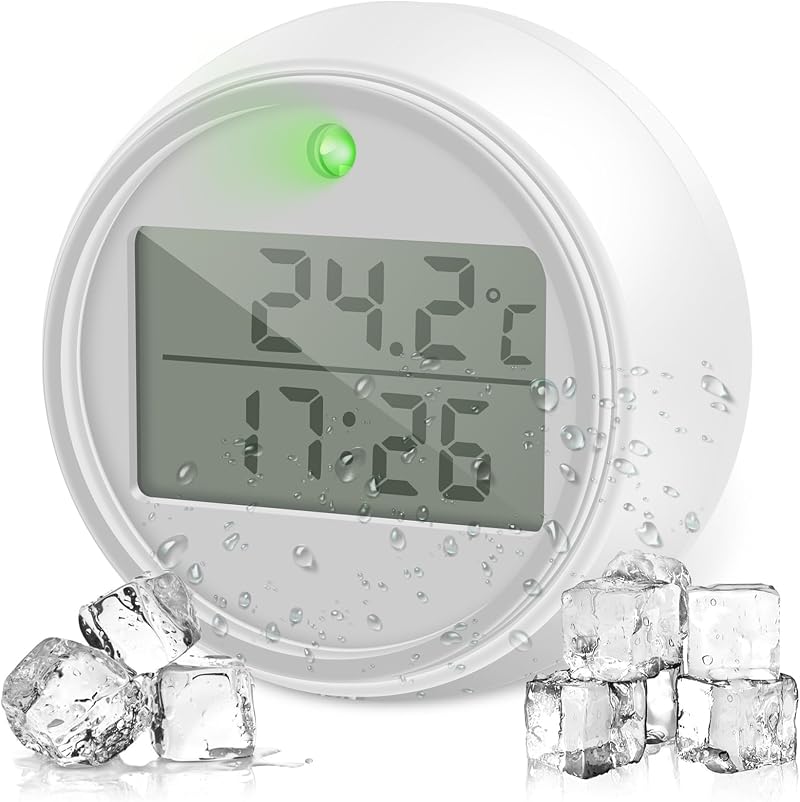 MENIBBLER Digital Ice Bath Thermometer with Timer, IP66 Waterproof