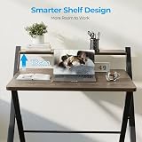 GreenForest Foldable Desk No Assembly Required Small Desk with Monitor Shelf view 7