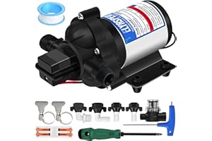 ELYASPEDY 2025 Upgraded 2088-422-144 RV Fresh Water Pump,12V 3.3GPM Self-Priming Diaphragm Water Pump,45PSI,Includes Pressure Switch and Detachable Filters,No Noise, for RV, Marine, Yacht, Caravan