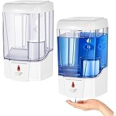 Hushee 2 Pcs Automatic Soap Dispenser Sensor Hand Sanitizer Dispenser Battery Powered for Office Kitchen Hotel