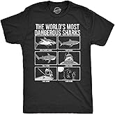 Mens The Worlds Most Dangerous Sharks T Shirt Funny Card Pool Loan Shark Joke Tee for Guys