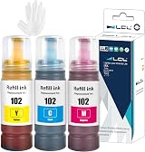 LCL 102 Ink Bottle 3 Pack for Epson EcoTank ET-2750 ET-2850 ET-3700 ET-4750 view 1