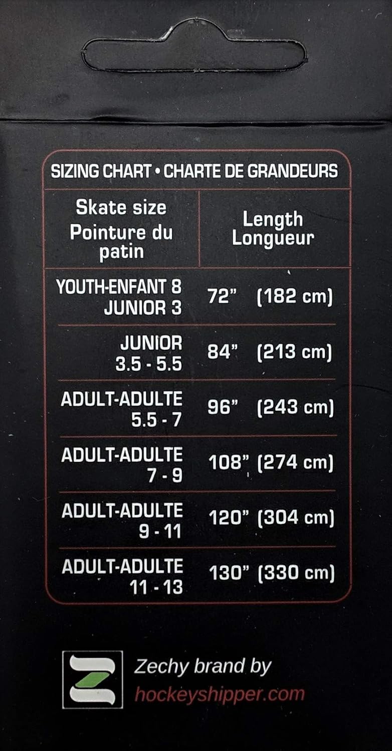 zechy Hockey Laces Unwaxed - Non Waxed Hockey Skate Laces - One Pair - Sizes (72, 84, 96, 108, 120, 130) : Sports & Outdoors