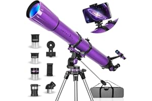HETEKAN Telescope, Telescope for Adults High Powered, 90mm Aperture 1000mm Astronomical Refractor Telescopes for Beginners, M
