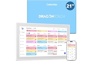 Dragon Touch 21.5" Digital Calendar Chore Chart – 1080P Full HD Interactive Touchscreen, Smart Family Planner, Hearth Display