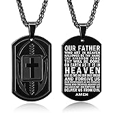 Easter Basket Stuffers - Football Bible Verse Cross Necklace for Men Stainless Steel Religious Gift Football First Communion Baptism Religious Sports Birthday Christmas Gifts Jewelry for Kids Boys Men Teens Boyfriend Husband