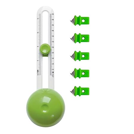 Wedo 799500 Kreisschneider Comfortline für Durchmesser von 10 - 32 cm, inklusive 3 Klingen mit Schutzkappe, grün/weiß und zus