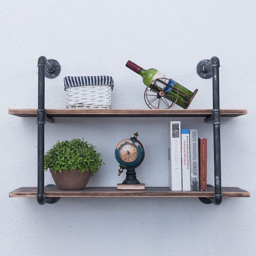 Amazon Com Gwh Industrial Pipe Shelving Wall Mounted 36in Rustic