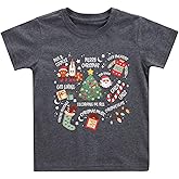 Kids Christmas Shirt Boys Girls Christmas Reindeer Candy Cane Boys Girls Toddlers Funny Xmas Outfit Tee Tops 2-7T