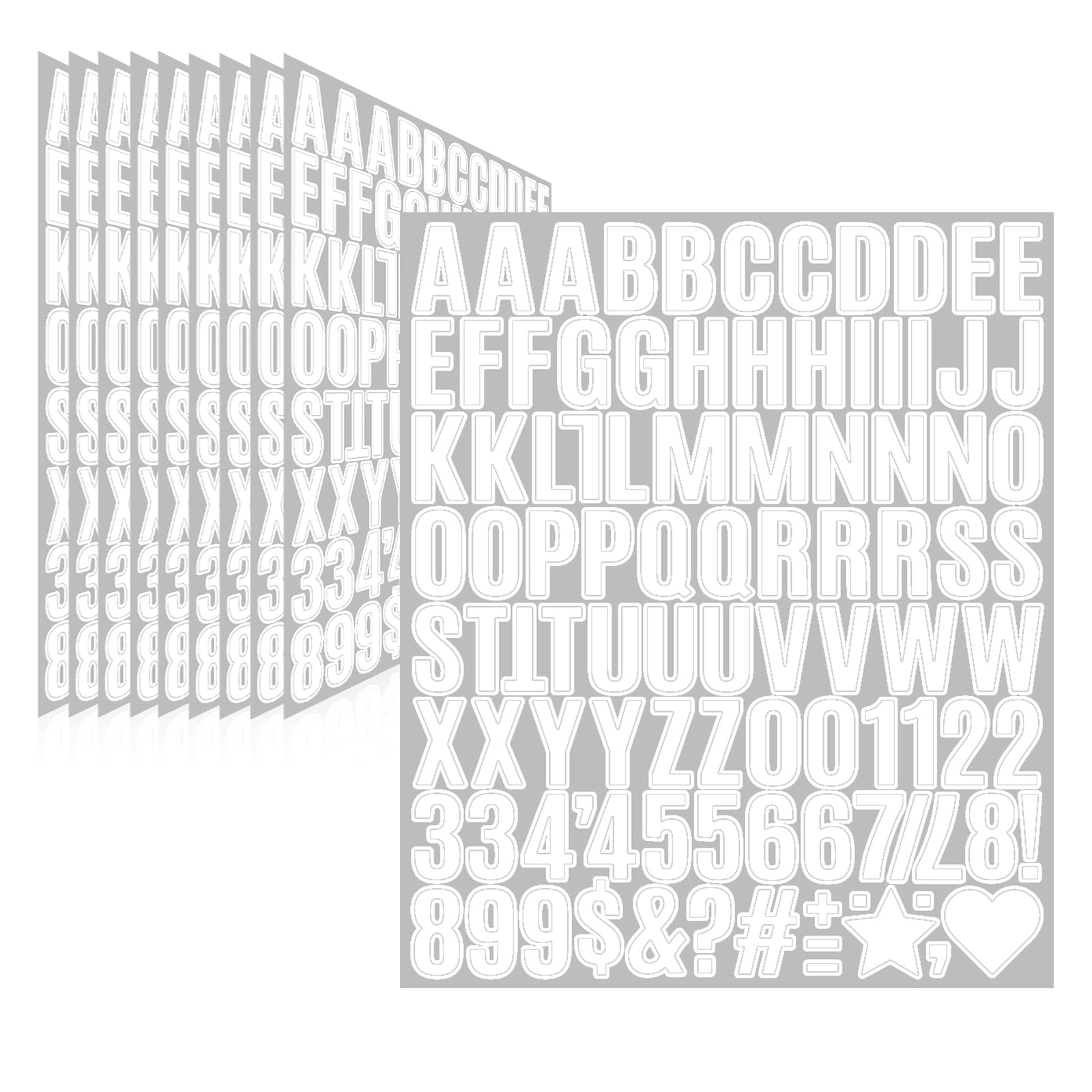 Llewyn 970 Pcs 10 Sheets Letter Stickers,Self