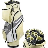Solaraft T-Lock Cart Golf Bag with 14 Way Full-Length Divider for Men | Locking Club Slots, Anti-Rattle Top, Cooler Pocket, 9 Smart Pockets, Rain Cover,Waterproof Fabric, Silent Golf Club Storage
